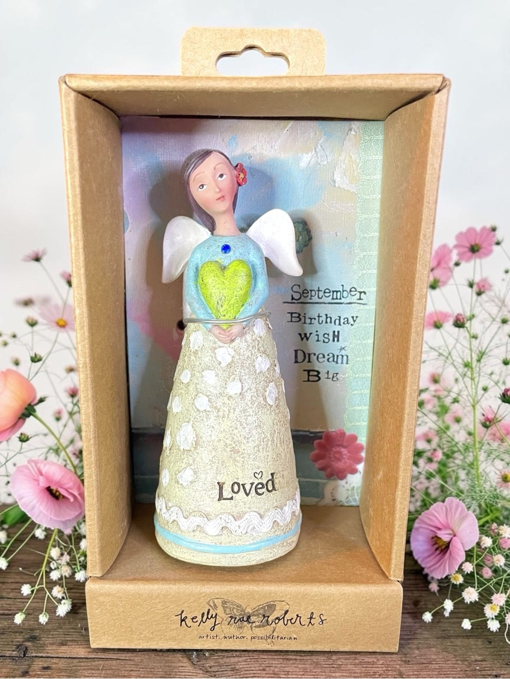 September Birthday Wish Angel Figurine By Kelly Rae Roberts for Demdaco